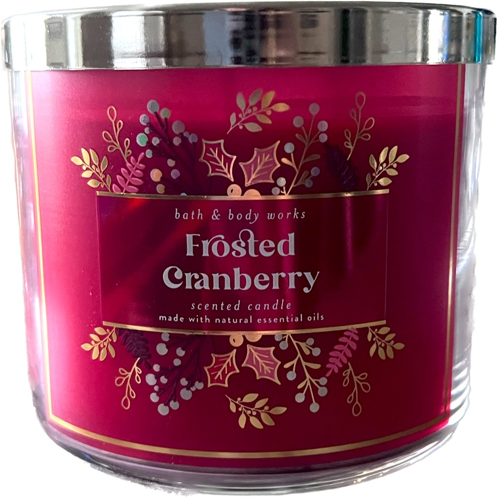 Bath & Body Works 3 Wick Candle FROSTED CRANBERRY 14.5OZ - Brand New